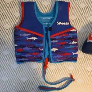 Speedo Blue and Red Shark Swim Vest